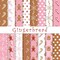 32 Sheets Christmas Pattern Paper Gingerbread Man Dot Scrapbook Specialty Paper Double Sided Pink Brown Craft Paper For Xmas DIY Crafts Supplies, 6 x 6 Inch